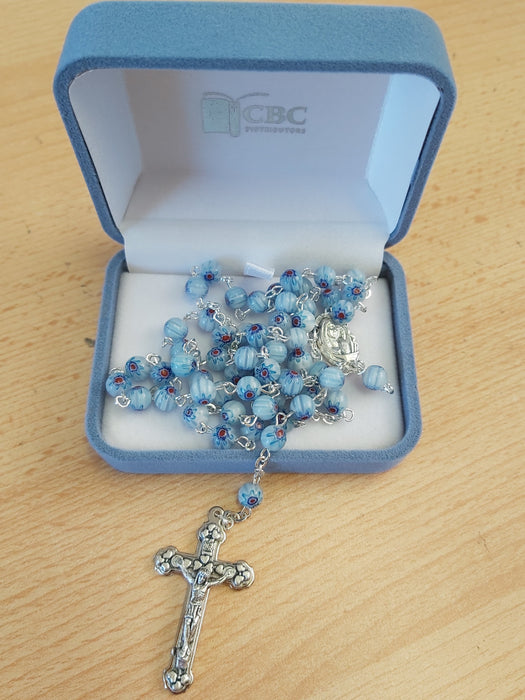 Murano Glass Rosary/Light Blue (6350/BL)