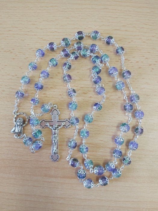 Glass Rosary/Purple - 2 Tone Colour (6304/PUR)