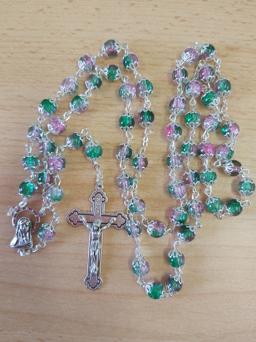 Glass Rosary/Green - 2 Tone Colour (6304/GREEN)
