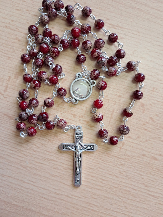 St Rita's Rosary marbled Red (RM34RD)