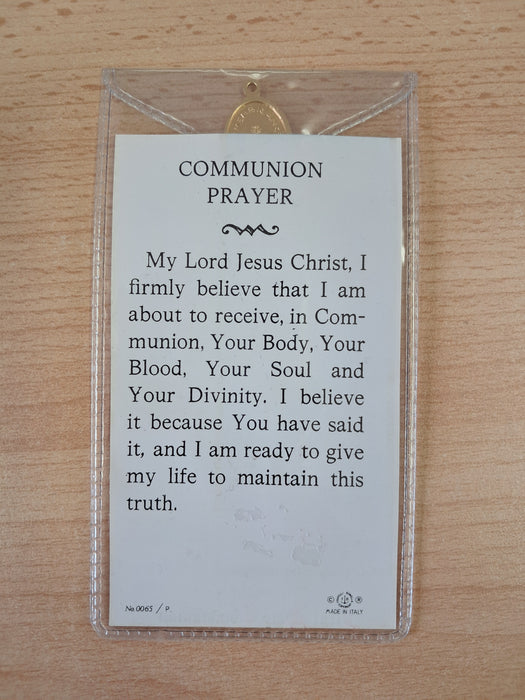 Communion Pray card & medal (0065)