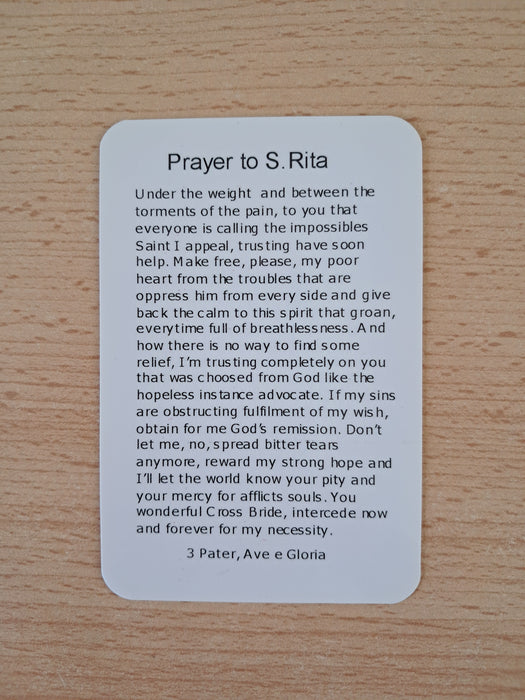 St Rita prayer card (Italy1)