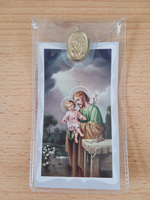 St Joseph Prayer card with Medal (5P-039)