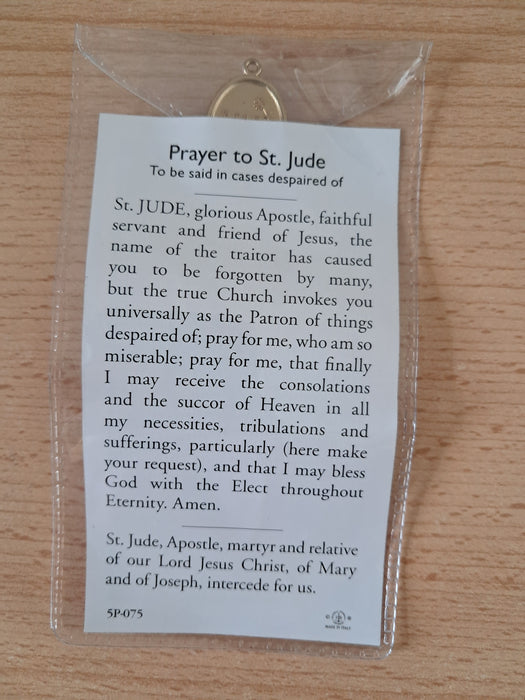 St Jude Prayer card with Medal (5P-075)