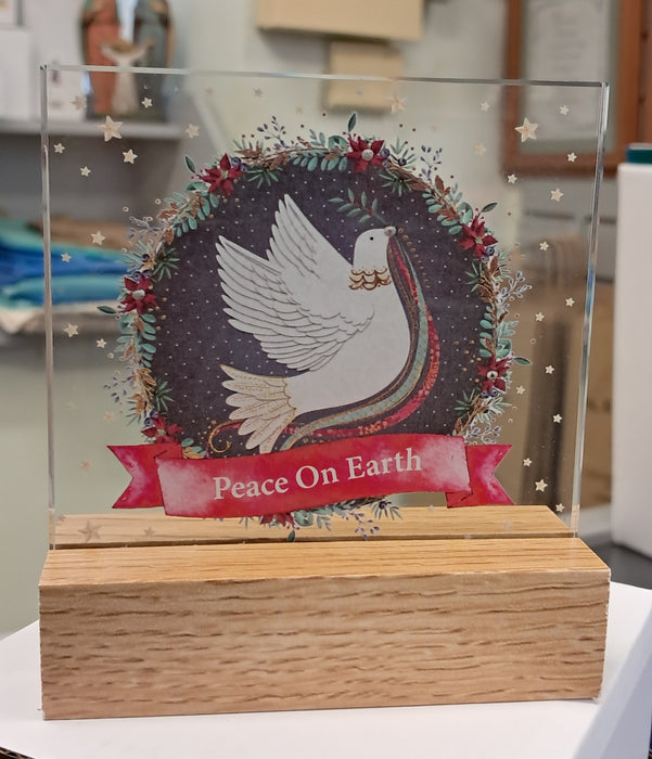 Peace On Earth glass standing plaque (89043)