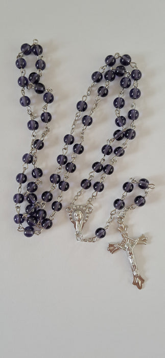 Purple Glass rosary beads (RH3)