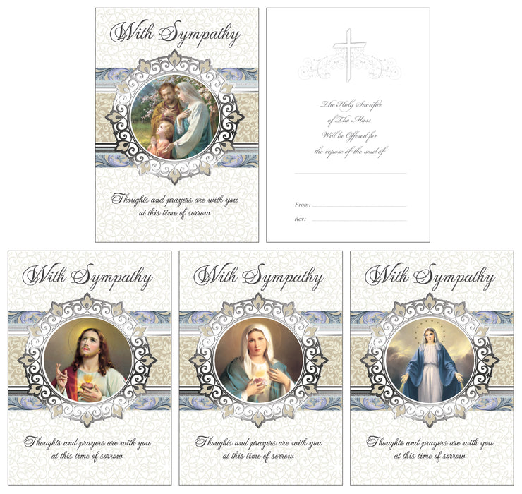 Mass Card/Silver & Pearl Foiling/4 Designs (21915)