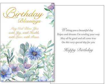 Birthday Blessing Card - (22121/BL)