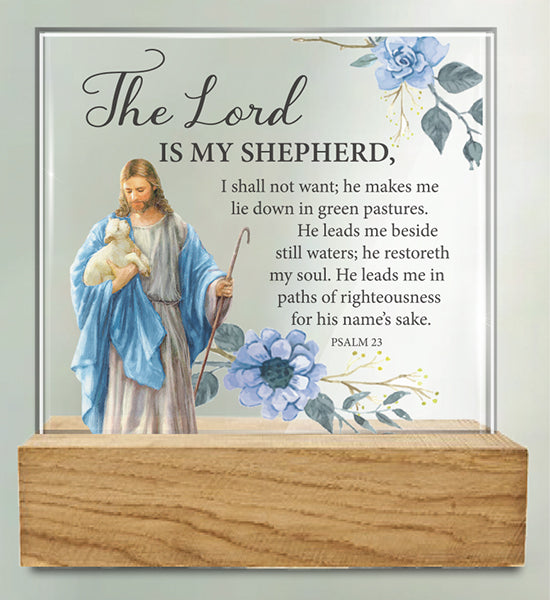 Glass Plaque/Wood Base/Lord My Shepherd (32429)