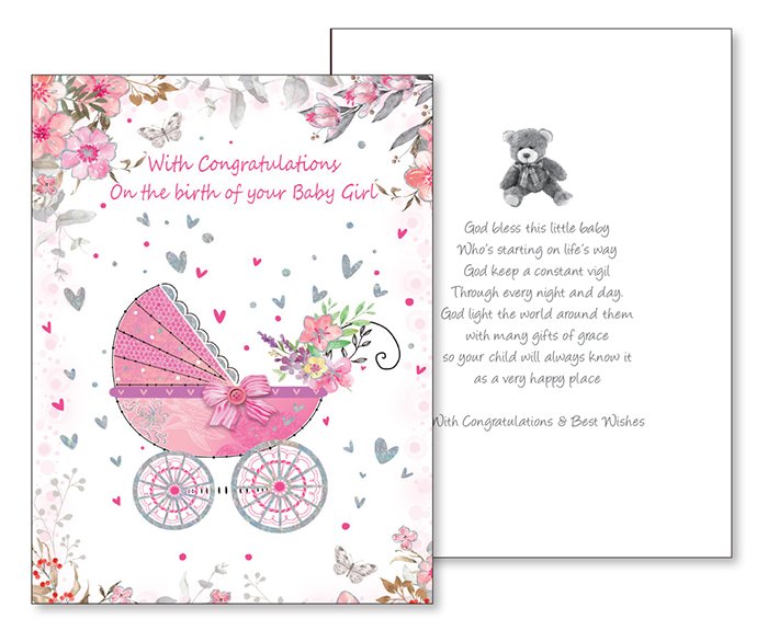 Baby Congratulations Card - Girl