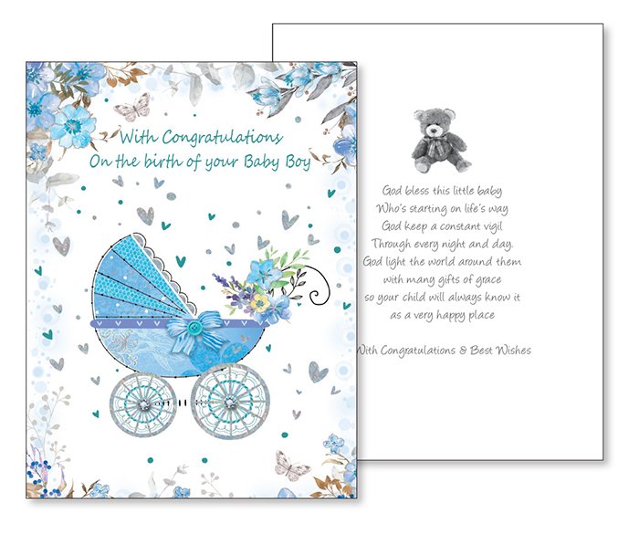 Baby Boy Congratulations Card (22570)