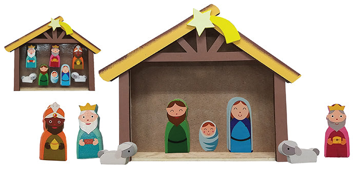 Nativity - Childrens Wood Set With Shed (89288)