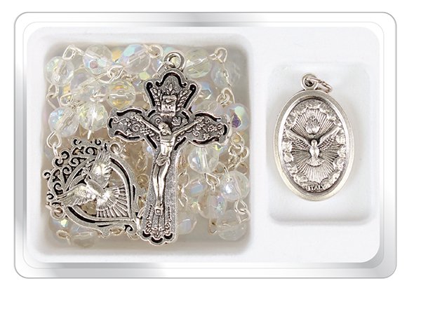 Confirmation Glass Rosary/Medal Set (F61265)