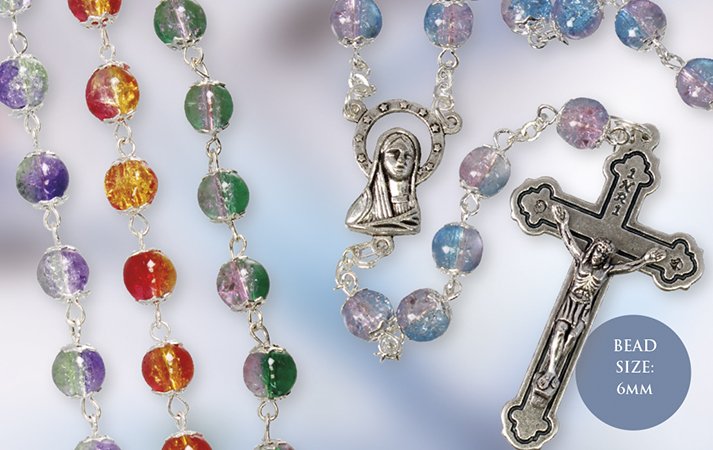 Glass Rosary/Blue - 2 Tone Colour (6304/BLUE)