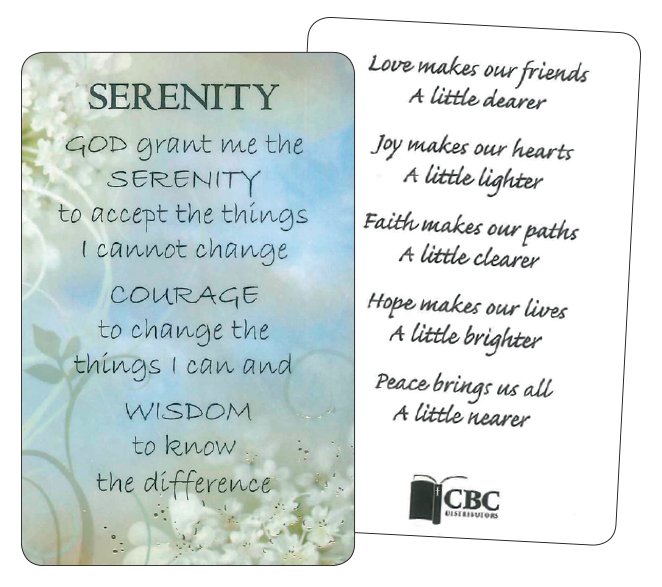 Serenity - Prayer Card