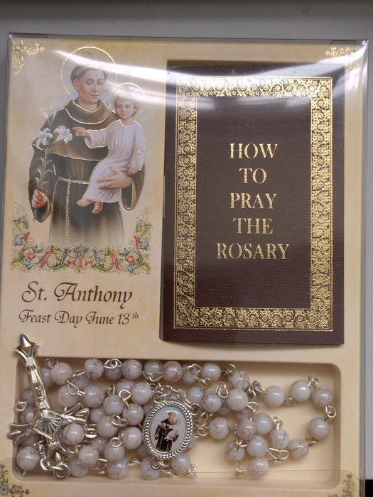 St Anthony glass Rosary How to pray... (60650)