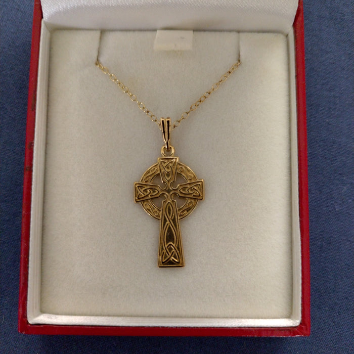 9ct Gold Celtic Cross 1" Necklace (CN3630)