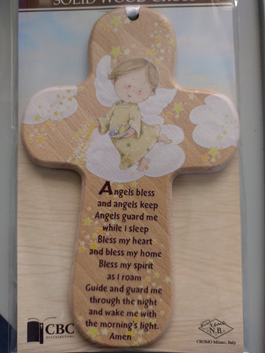 Guardian Angel wooden cross (34631)