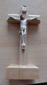 Olive wood standing Crucifix 6"
