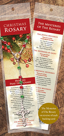 Christmas glass Rosary (6160)