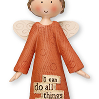 Resin 5 inch Message Angel/I can do all things... (3958)