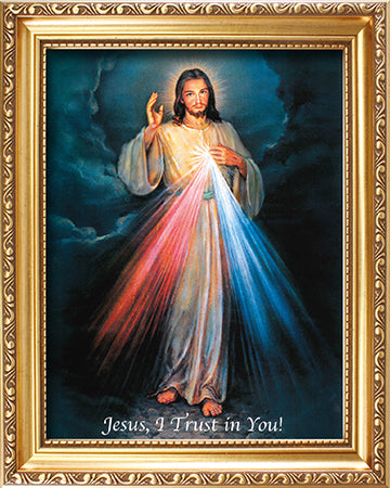 Wood Framed Picture/Divine Mercy (83302)