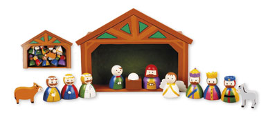Nativity - Childrens Wood Set With Shed (89292)