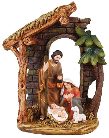 Resin Nativity/Holy Family/Coloured - 7 3/4 inch (89570)