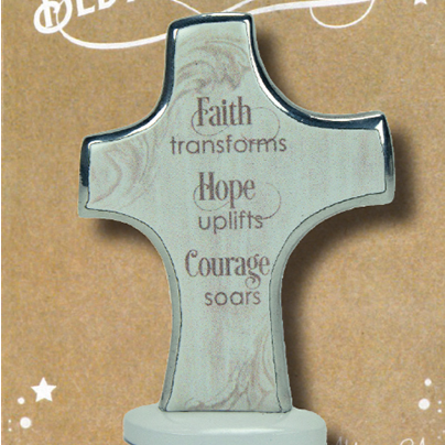 Standing Cross 3 inch/Faith, Hope and Courage (46585)