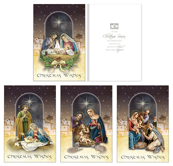 Christmas Wishes Box/18 Cards/4 Designs (9297) CX12