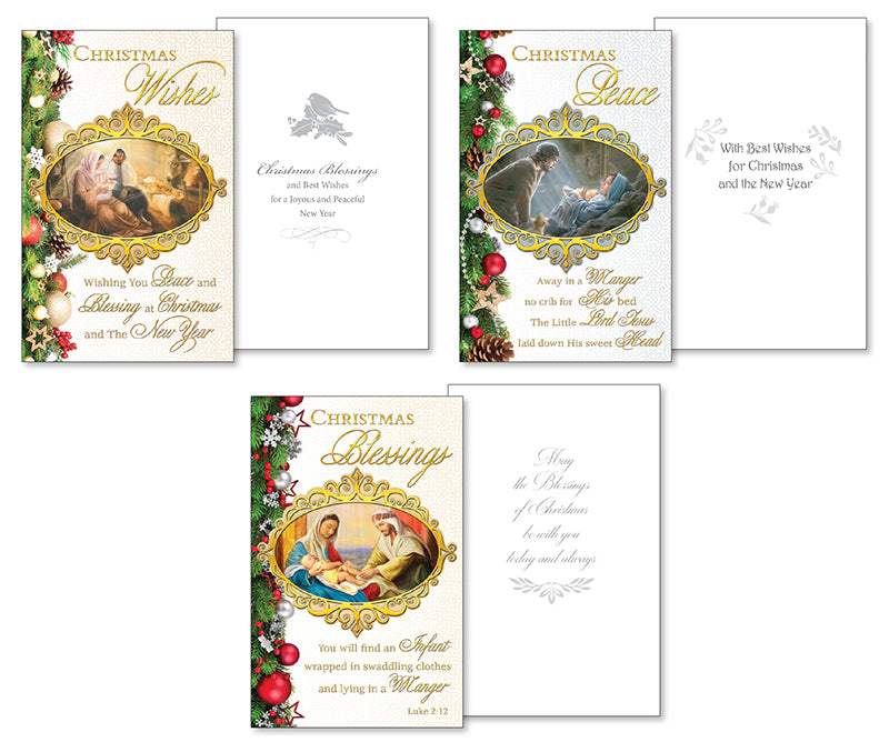 Christmas Card Packet/10 in/3 Designs (97136) AX10