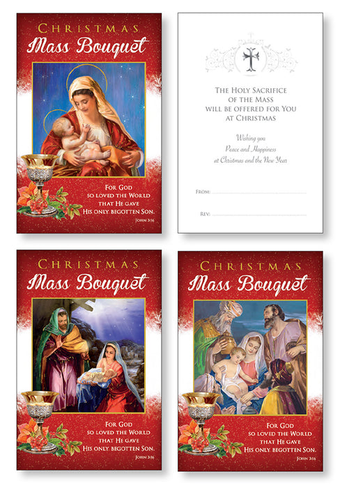 Christmas Mass Bouquet Card (9911)