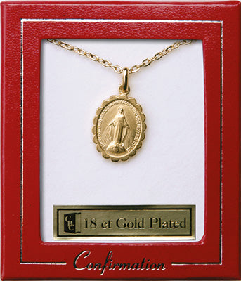Miraculous Medal Gold Plated 3/4 (F6867)