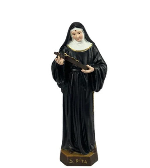 Statue of Saint Rita in solid resin 8.5" 22cm (SUD-224)