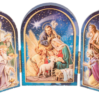 Wood Nativity Triptych (89175)