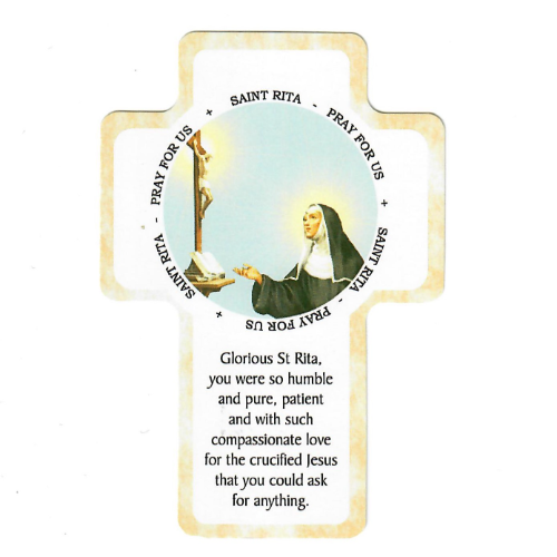 St. Rita Cross style prayer card (JG154)